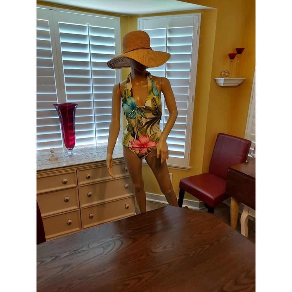 Christina tropical print one piece swimsuit with matching wrap